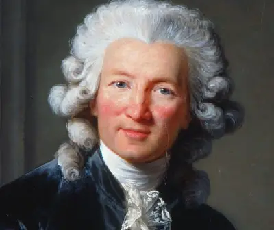 Men's accessories - Powderedig 18th-century man with powdered wig and cravat poses formally, showcasing classic men's accessories.