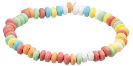 90s accessories - candy necklace Colorful candy bracelet made of round, pastel candy beads on an elastic string.
