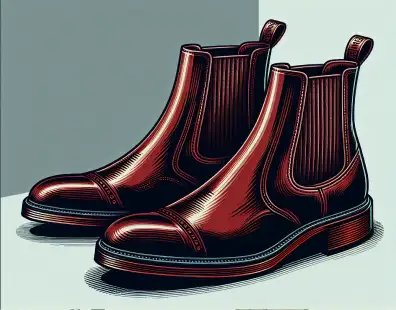 Illustration of sleek brown Chelsea boots ideal for short men's style.