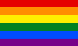 The rainbow flag with six bold horizontal stripes represents the vibrant spirit behind Pride outfits.