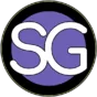 SnazzyGuy SG logo featuring white SG lettering inside a purple circle with a black outer ring.