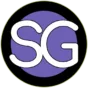SnazzyGuy SG logo featuring white SG lettering inside a purple circle with a black outer ring.