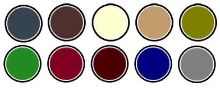 Dark academia color palette swatch featuring charcoal blue, espresso brown, cream, camel, olive, forest green, burgundy, oxblood, navy, and gray tones for Dark Academia for men styling.